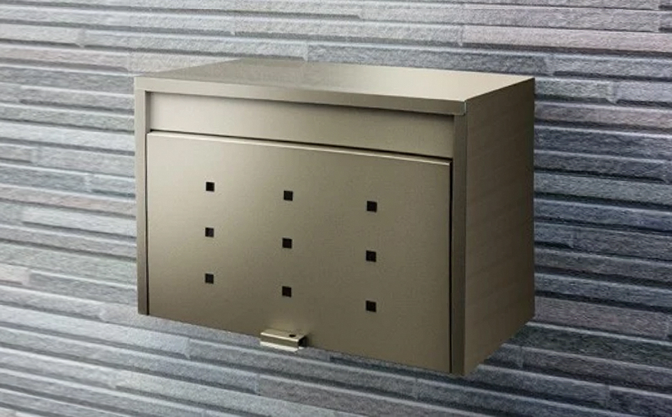 [グリーンライフ] スチール郵便ポスト（郵便受け） チタングレー【035P002】