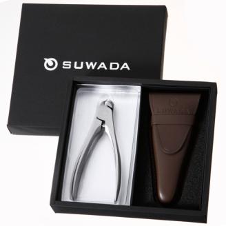 [SUWADA（スワダ）] つめ切り クラシック L（シルバー）＆革ケース（茶）セット【025P005】