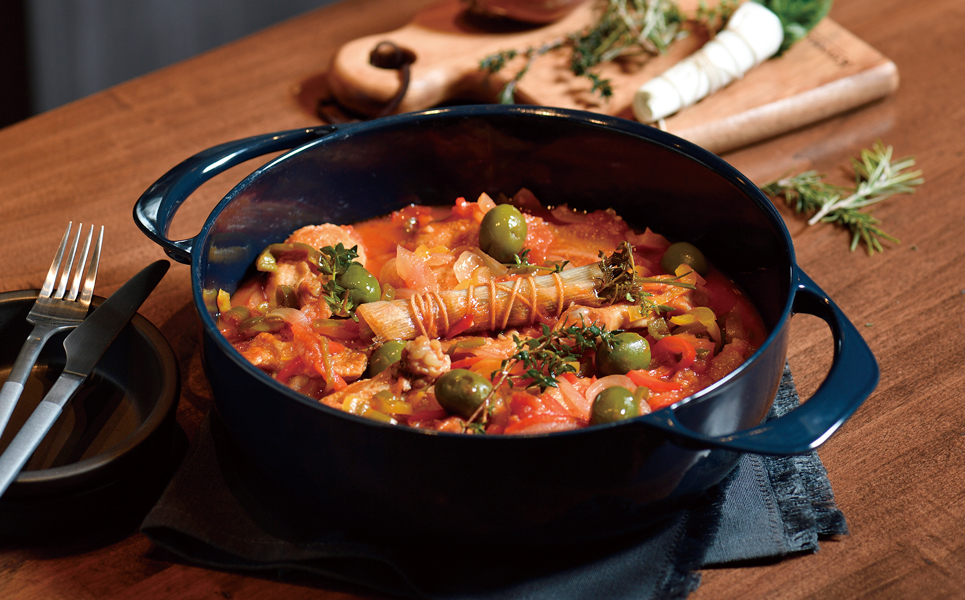 [UNILLOY（ユニロイ）] 浅型キャセロール（ホーロー鍋） 24cm 藍【075P007】