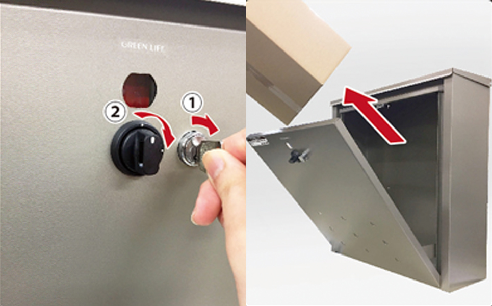 [グリーンライフ] 大容量で戸建てにも好評 宅配ボックス＆スタンドセット【100P008】