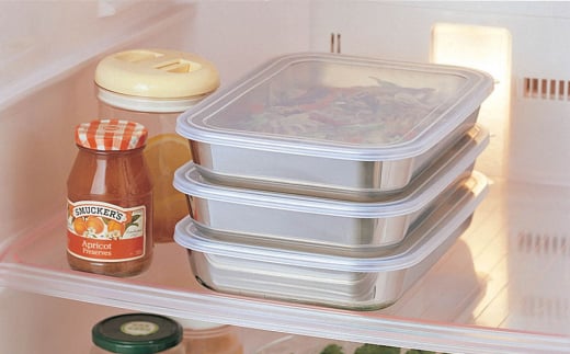 角型バットセット小 シンプルで使いやすい ステンレス製 ふた付き キッチン用品【010P146】