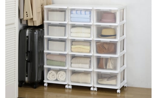 アチェスト 5段 ホワイト/クリア 収納ケース natura achest (アチェスト) 5段 クリア 透明 引出し衣装ケース 衣類 クローゼット収納 新生活 一人暮らし 【010S032】