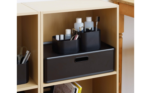 収納ボックス インボックス Ｍ ブラック 3個セット 取っ手付 収納ボックス 衣類 収納ケース カラーボックス おもちゃ収納 押し入れ収納 新生活 一人暮らし 10000円以下 1万円以下 【010S070】