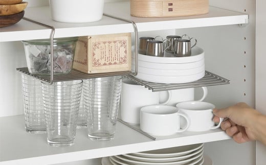 [家事問屋] スペースラック18 食器収納 食器棚収納 キッチン収納 スペース活用 キッチン用品 燕三条製 下村企販 新生活 【010S473】