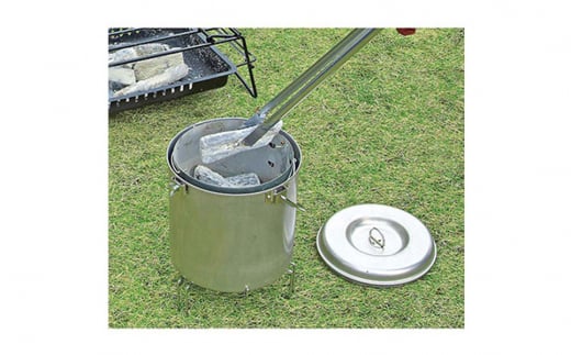 [CAPTAIN STAG] 大型火消しつぼ 火起し器付き キャプテンスタッグ アウトドア用品 キャンプ用品 登山用品 燕三条製【015P071】