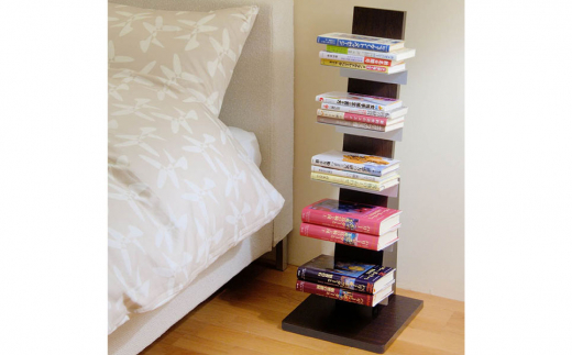 ブックタワー ロータイプ ダーク  5段 省スペース 見せる収納　インテリア【029P008】