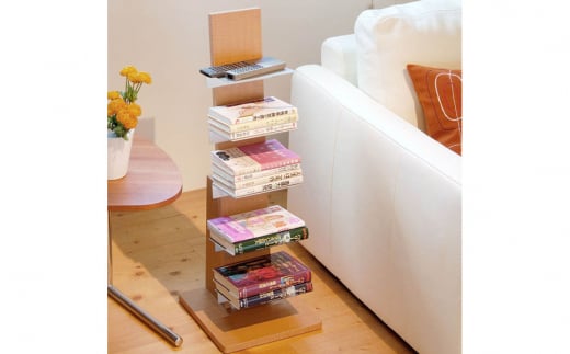 ブックタワー ロータイプ ナチュラル  5段 省スペース 見せる収納　インテリア【029P009】