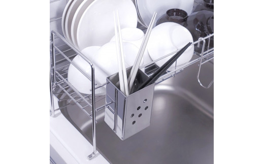 [燕三条水切り直販店]スライド水切りラック ステンレス ２段タイプ 水切りかご 流れるトレー付き【030S037】