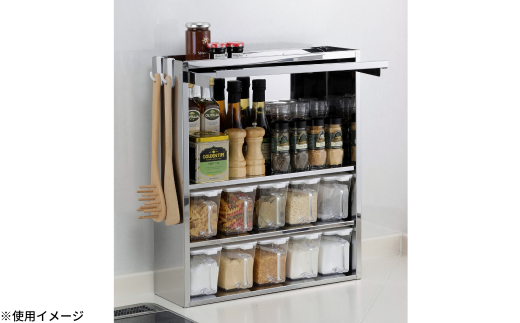 スパイスラック10杯 キッチン用品 ステンレス キッチン収納 調味料入れ 燕三条製 [株式会社オビタス]【032S015】