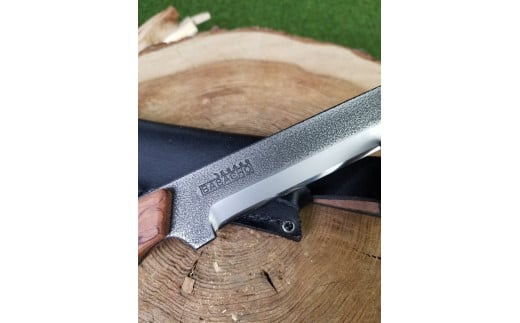 [BABACHO] 薪割りに 多喜火鉈・ブビンガ ビンテージ風 （コンパクト鉈） 110mm 革ケース付き （ナタ） キャンプ用品 アウトドア用品 登山 【033S004】