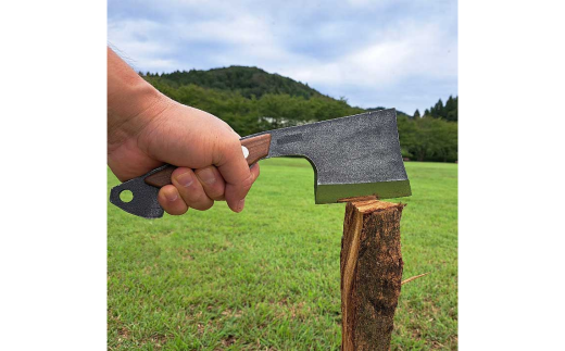 [BABACHO] 多喜火斧 ウォルナット・ビンテージ風 革ケース付き 薪割り キャンプ用品 アウトドア用品 【044S026】