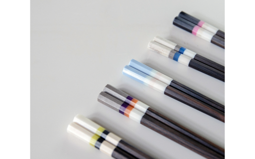 旅する箸5膳セット 23cm おしゃれ 箸 セット はし 家族用 来客用 黒檀 高級 木製 ギフト プレゼント 三条市 燕三条 [マルナオ] 【070S020】