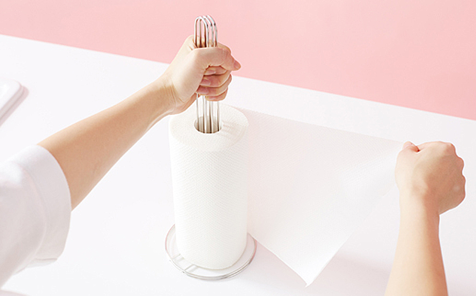 おしゃれなステンレス製キッチン用品 キッチンペーパーホルダー シルバー[ハナウタ] 【010P008】