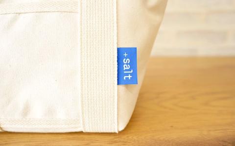 オリジナルミニトートバッグ 17cm × 19cm × 16cm 帆布 無地 ドリンクホルダー ポッケ付き シンプル 丈夫 [+salt (プラスソルト)] 【011S079】