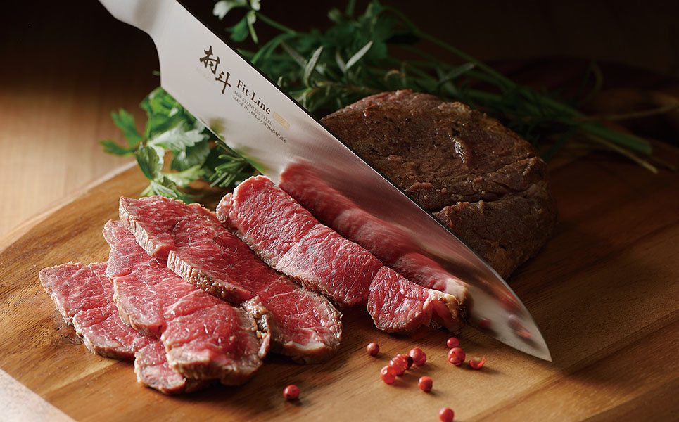 包丁2本セット 三徳包丁刃部16.5cm・牛刀刃部18cm 燕三条製 ステンレス 包丁 [村斗 Fit-Line](下村工業)【015P064】