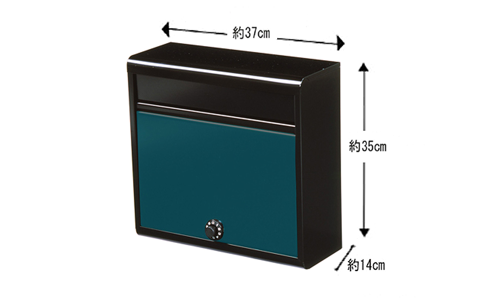 [グリーンライフ] 鍵付郵便ポスト（郵便受け） マットブラック/グリーン【016P047】