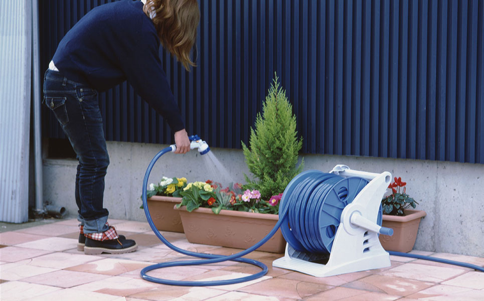 [グリーンライフ] ホースリール 50m ブルー【025P010】