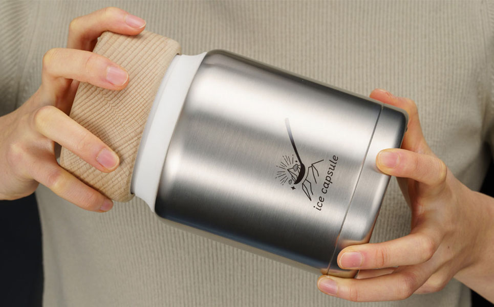 コンパクトアイスクリームメーカー ice capsule(アイスカプセル) 電源不要でアウトドア・キャンプにも 【027P006】