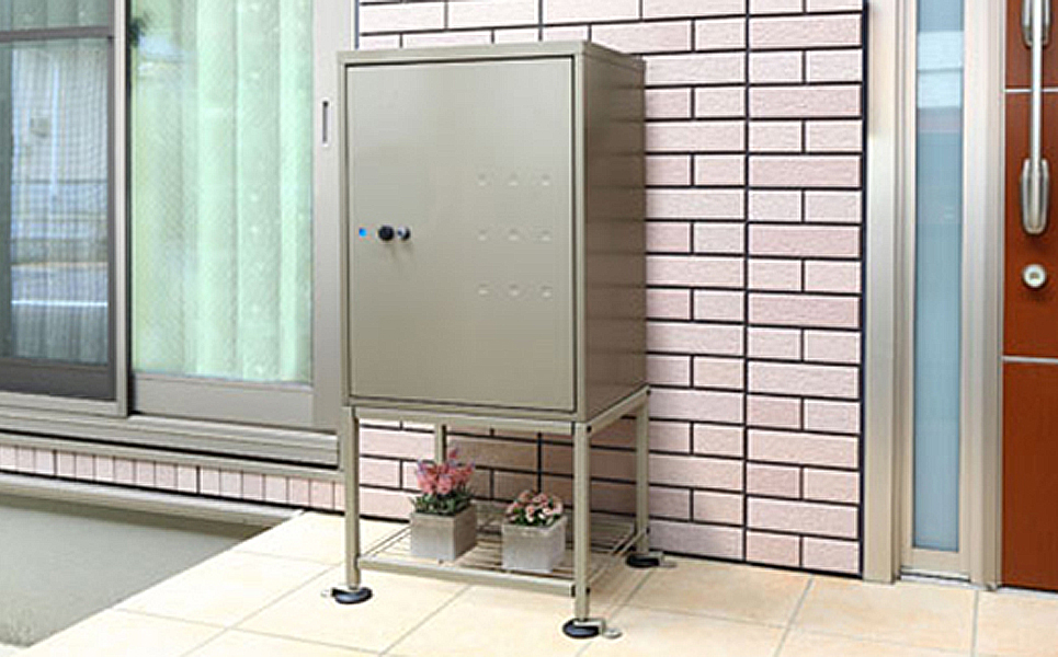 [グリーンライフ] 大容量で戸建てにも好評 鍵付宅配ボックス＆架台セット【070P001】