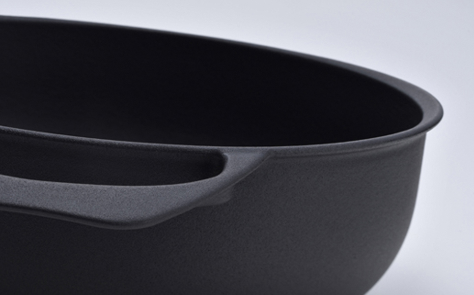 [UNILLOY（ユニロイ）] 浅型キャセロール（ホーロー鍋） 24cm くろがね【075P008】