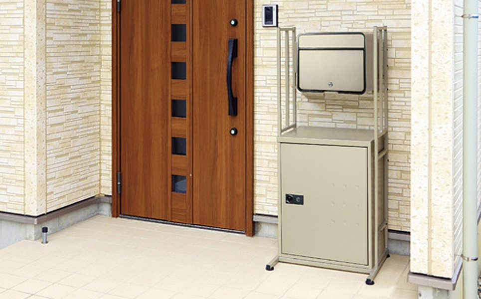 [グリーンライフ] 大容量で好評 郵便ポスト＆非常開錠付き宅配ボックスセット【102P002】