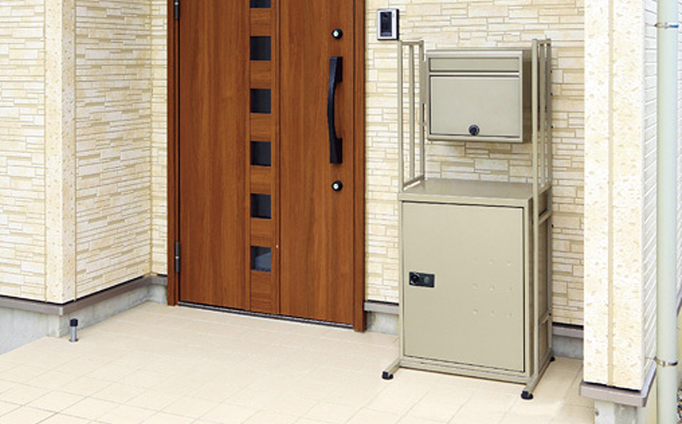 非常開錠機能付き宅配ボックス薄型ポストセット【102P003】