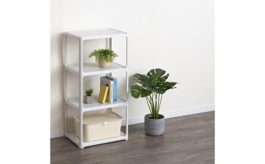 収納ラック カタスタナ 3段 ライトグレー katasuタナ 組立式 シボタイプ ラック 棚 シェルフ おしゃれ SANAKA インテリア スリム 収納 洗面所 脱衣所 収納棚 新生活 一人暮らし 【010S063】