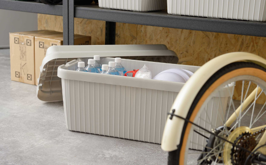 コンテナボックス ベリアスボート L グレー 蓋つき コンテナボックス 収納コンテナ アウトドア boxコンテナ 屋外収納 収納ケース 新生活 一人暮らし 【011S026】