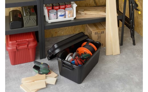 コンテナボックス ベリアスボート L ブラック 蓋つき コンテナボックス 収納コンテナ アウトドア boxコンテナ 屋外収納 収納ケース 新生活 一人暮らし 【011S028】