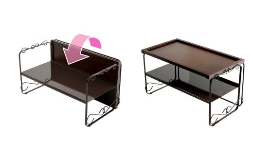 2WAYおぼん目隠しラック キッチン用品 キッチン収納 お盆 新生活 一人暮らし 【012S046】