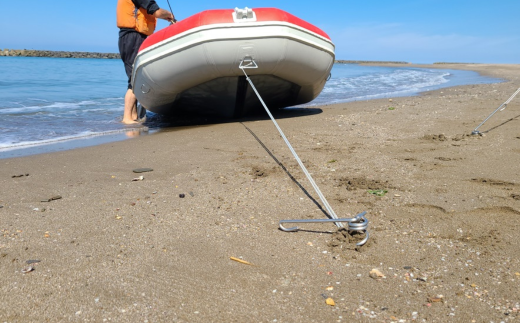 ハンマー不要の回転式ペグ [くるくるペグ] フックタイプ砂用 4本セット ステンレス製 燕三条製 防災用品 キャンプ用品 アウトドア用品 【025S027】