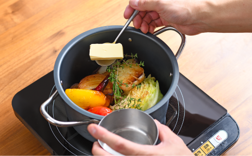 TE2NABE シチューポット18cm 鉄鍋 無水調理 特殊窒素加工で錆びにくい 鍋 キッチン用品 燕三条製 新生活 一人暮らし [プリンス工業] 【025S039】