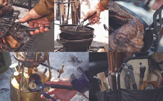 Campdrunk キャンププライヤ黒革 190mm キャンプ用品 アウトドア用品【026S008】