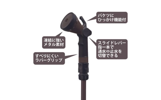 スチールホースリールセット30m ブラウン [グリーンライフ] 【028S004】