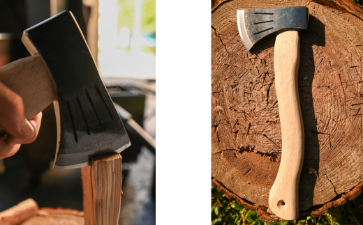 ハンドアックス 450g 白樫 360mm 斧 薪割り 燕三条 キャンプ用品 アウトドア用品 [水野製作所] 【031S013】