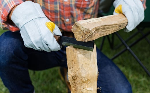[BABACHO] 薪割りに 多喜火鉈・ブビンガ ビンテージ風 （コンパクト鉈） 110mm 革ケース付き （ナタ） キャンプ用品 アウトドア用品 登山 【033S004】
