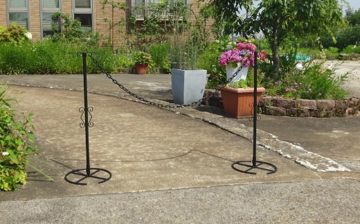 重なるチェーンスタンド3本組 燕三条製 防犯 チェーンポール 園芸 玄関エクステリア [株式会社オビタス] 【035S008】