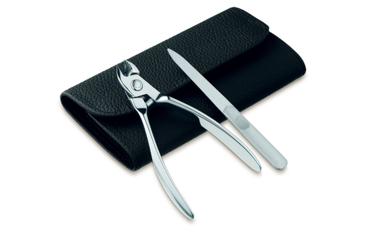 ネイルケアヘアライン(L) 爪ヤスリ・飛散防止カバー付 革調ケース 爪切り つめ切り ネイルニッパー 手仕上げ ネイルケア トラベル用 燕三条製 [Faith(フェイス)] 【037S027】