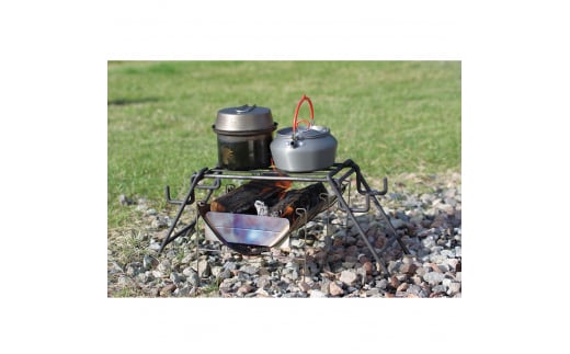 [ベルモント] アイアン焚火スタンドmini（収納ケース付） 小型の焚火台に キャンプ用品 アウトドア用品 【026S007】