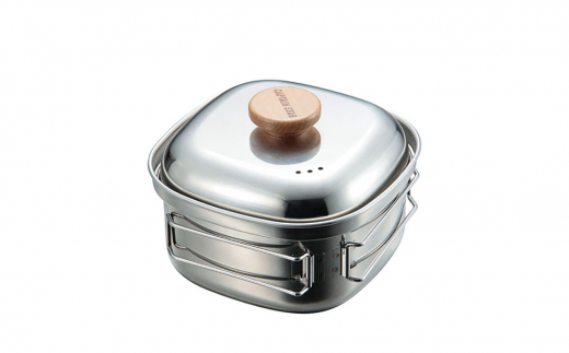 [CAPTAIN STAG]1～2人用 ステンレス角型ラーメンクッカー 1.3L (キャプテンスタッグ)　キャンプ用品　アウトドア【010P087】