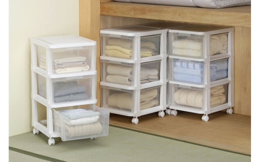 アチェスト 3段 ホワイト/クリア 収納ケース natura achest (アチェスト) 3段 クリア 透明 引出し衣装ケース 衣類 クローゼット収納 新生活 一人暮らし 10000円以下 1万円以下 【010S031】