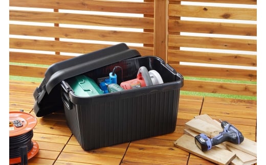 コンテナボックス ベリアスボート M ブラック 蓋つき コンテナボックス 収納コンテナ アウトドア boxコンテナ 屋外収納 収納ケース 新生活 一人暮らし 【010S061】