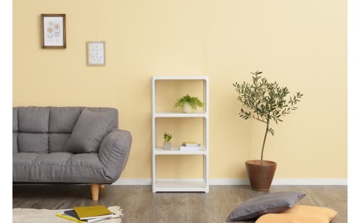 収納ラック カタスタナ 3段 ライトグレー katasuタナ 組立式 シボタイプ ラック 棚 シェルフ おしゃれ SANAKA インテリア スリム 収納 洗面所 脱衣所 収納棚 新生活 一人暮らし 【010S063】