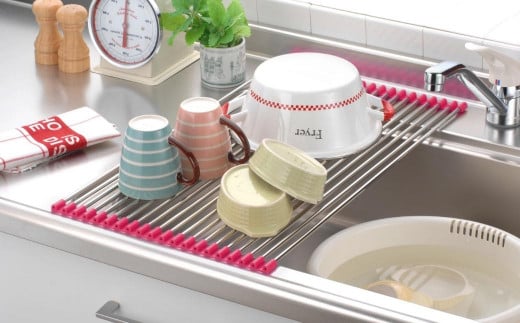 スノコロロ ダークピンク キッチン用品 燕三条製 ステンレス製 [株式会社オビタス] 【011S115】