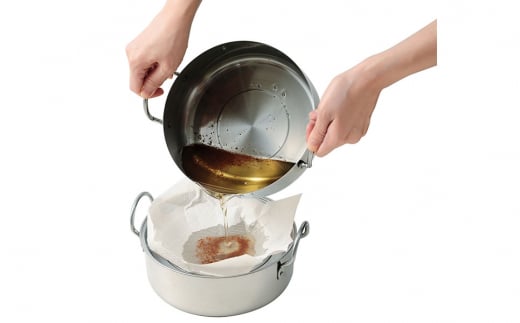 IH対応 揚げ鍋セット（天ぷら鍋セット） 20cm キッチン用品 調理器具 燕三条製 ステンレス製【015P057】