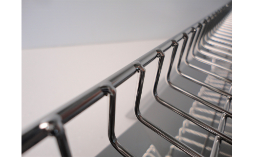 [燕三条水切り直販店] スリム 水切りラック ステンレス 57cmタイプ 水切りかご トレー付き 燕三条製【020S004】