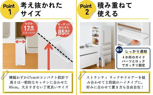 隙間収納 ストランティドロアーセット AB ホワイト 2個セット 隙間収納 収納棚 すき間収納 収納ボックス サニタリー スリムラック 洗面所 スリム収納 新生活 一人暮らし 【022S003】