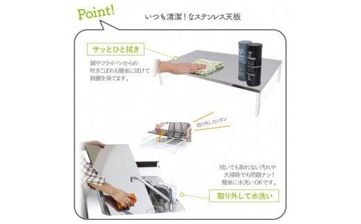 ステンレス天板 IHクッキングヒーター用スタンド（白色） IHコンロ下ラック 2口IHクッキングヒーター用 ガスコンロ下 ラック [川口工器]【022S027】