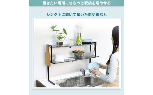 arte キッチンサポートラック Lサイズ ブラック キッチン用品 燕三条製 [川口工器]【040S026】