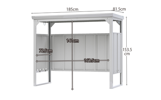 サイクルダシーレ153cm 自転車置き場 自転車収納庫 屋外 大型 中型 おしゃれ 庭 ストレージ 日本製 燕三条製 [グリーンライフ] 【160S001】